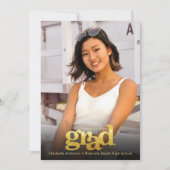 Invitation Photo moderne audacieuse noir gris de la fête élég (Devant)