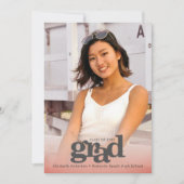 Invitation Photo moderne audacieuse pâle rose grise fête élég (Devant)