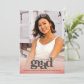 Invitation Photo moderne audacieuse pâle rose grise fête élég (Debout devant)