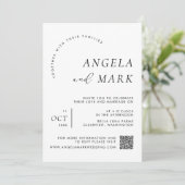 Invitation Photo moderne avec code QR Mariage noir et blanc (Debout devant)