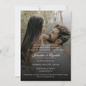 Invitation Photo moderne avec Mariage de recouvrement noir (Devant)