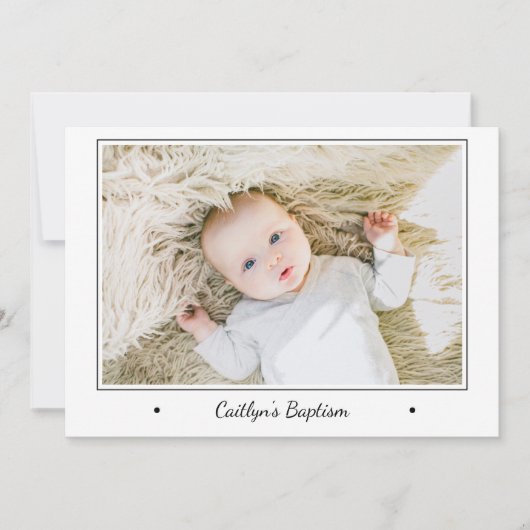 Invitation Photo moderne Baby Christening Baptême (Devant)