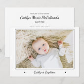 Invitation Photo moderne Baby Christening Baptême (Devant / Derrière)