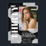 Invitation Photo moderne Black 30th Birthday Party<br><div class="desc">Black moderne 30th Birthday Party Photo Invitation... . "Tourner 30 n'a jamais été aussi chic ! Faites de votre anniversaire un anniversaire inoubliable avec notre Audacieuse Typographie Moderne 30e anniversaire Invitation de fête. Soyez unique, soyez audacieux, soyez VOUS ! 🌸 ✨ Attrapez dès maintenant votre invitation Bold Typographie ! 💌...</div>