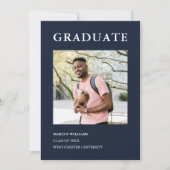 Invitation Photo moderne Blue 2025 Graduation (Devant)