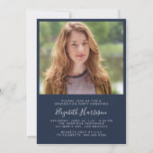 Invitation Photo moderne Blue Graduation Party (Dos)