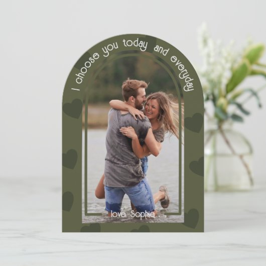 Invitation Photo moderne Boho Arch Je vous choisis Valentines (Debout devant)