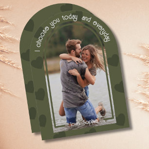 Invitation Photo moderne Boho Arch Je vous choisis Valentines
