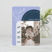 Invitation Photo moderne Bold Marine Bleu Diplôme islamique (Debout devant)