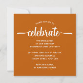 Invitation Photo moderne Burnt Orange Graduation (Dos)