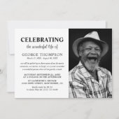 Invitation Photo moderne Célébration de la vie funéraire Memo (Devant)