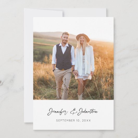 Invitation Photo moderne chic Verti W Enregistrer la date V2 (Devant)