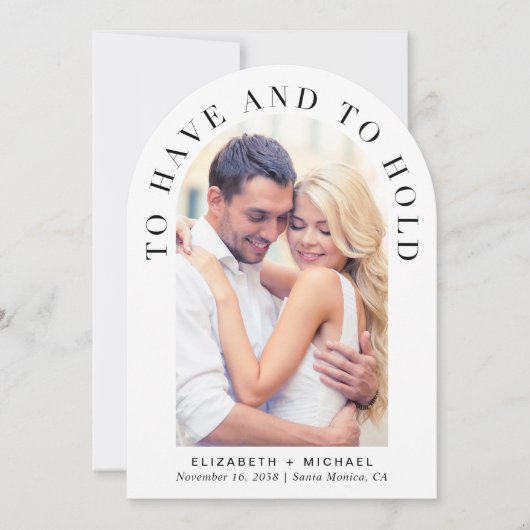 Invitation Photo moderne Code QR Tout en un Mariage Arch (Devant)