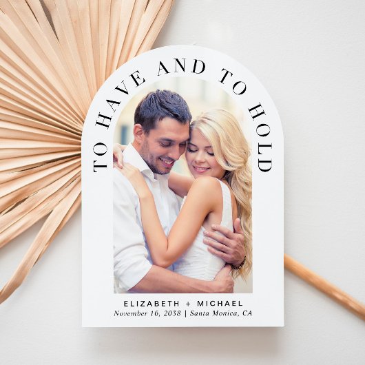 Invitation Photo moderne Code QR Tout en un Mariage Arch