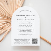 Invitation Photo moderne Code QR Tout en un Mariage Arch