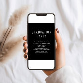 Invitation Photo moderne Collage Black Graduation Party