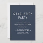 Invitation Photo moderne Collage Blue Graduation Party (Dos)