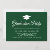 Invitation Photo moderne Collage Green Graduation Party (Dos)