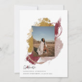 Invitation Photo moderne colorée brosse (Devant)