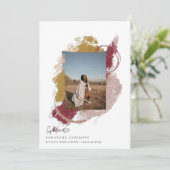 Invitation Photo moderne colorée brosse (Debout devant)