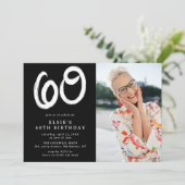 Invitation Photo moderne du 60e anniversaire de la fête (Debout devant)