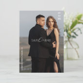 Invitation Photo moderne Économisez Notre Date (Debout devant)