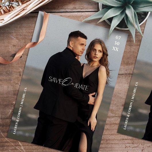 Invitation Photo moderne Économisez Notre Date