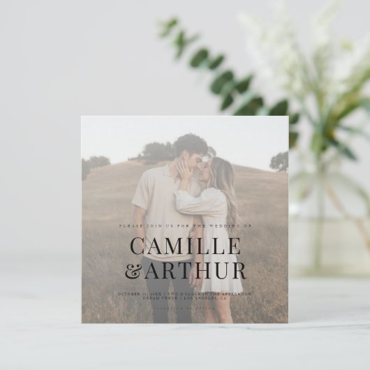 Invitation Photo moderne Elegant Mariage élégant (Debout devant)