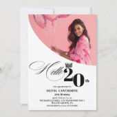 Invitation Photo moderne élégante 20e fête d'anniversaire (Devant)