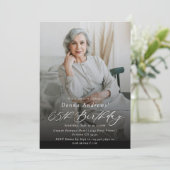 Invitation Photo moderne élégante 65e anniversaire de la fête (Debout devant)