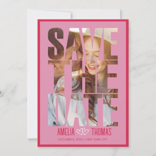 Invitation Photo moderne élégante Enregistrer la date Mariage (Devant)
