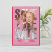 Invitation Photo moderne élégante Enregistrer la date Mariage (Debout devant)