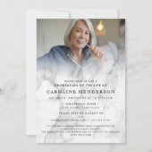 Invitation Photo moderne en marbre Célébration de la vie / Fu (Devant)