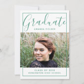Invitation Photo moderne encadrée d'obtention du diplôme | Ve (Devant)