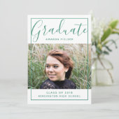 Invitation Photo moderne encadrée d'obtention du diplôme | Ve (Debout devant)