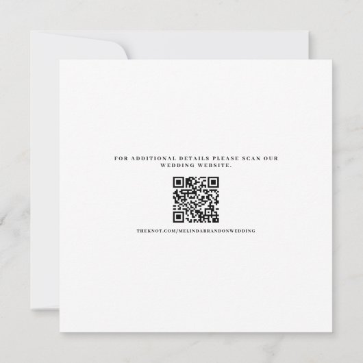 Invitation Photo Moderne Enregistrer La Date Mariage QR Code (Dos)