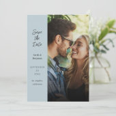 Invitation Photo moderne et côté Enregistrer la date - Dusty (Debout devant)