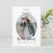 Invitation Photo moderne Fête des mariées bleue Dusty (Debout devant)