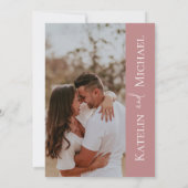 Invitation Photo moderne Floral Mauve Mariage (Dos)