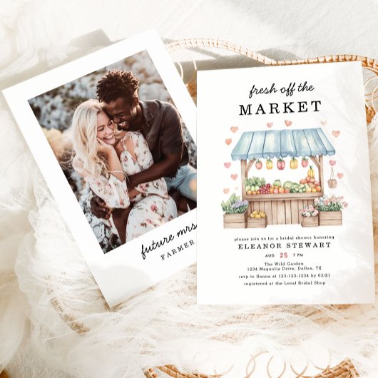 Invitation Photo Moderne Fraîchement Hors Fête des mariées Du