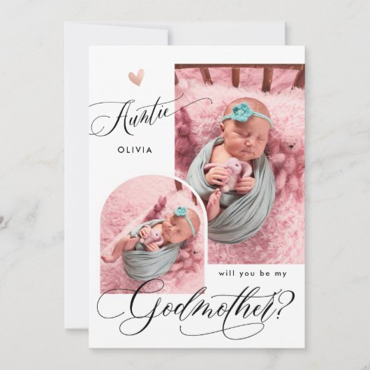 Invitation Photo moderne Godmère Proposition (Devant)