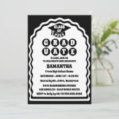 Invitation Photo moderne Gras Noir Blanc Vavy Arch Graduation (Debout devant)