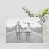Invitation Photo moderne Horizontal 4 Mariage noir et blanc (Debout devant)