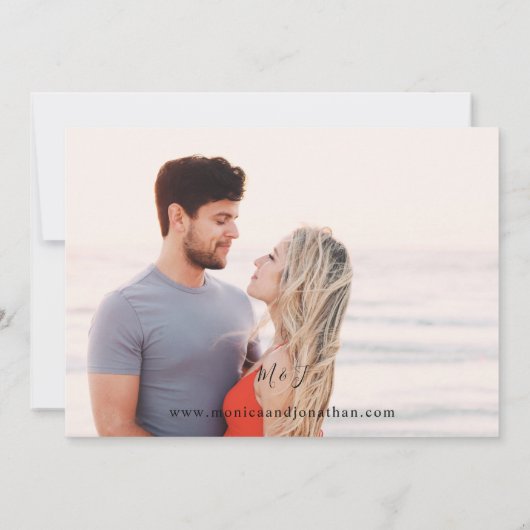 Invitation Photo moderne horizontale 4 Mariage (Dos)