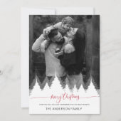 Invitation Photo moderne Joyeux Noël Arbres blancs Vacances (Devant)