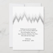 Invitation Photo moderne Joyeux Noël Arbres blancs Vacances (Dos)