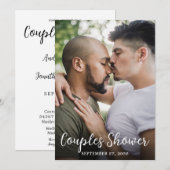 Invitation Photo moderne LGBTQ Couples Douche (Devant / Derrière)