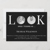 Invitation photo moderne look qui 40 anniversaire (Devant)