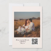 Invitation Photo moderne Mariage de code QR (Dos)