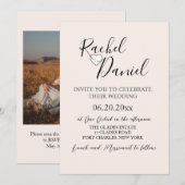 Invitation Photo moderne Mariage de code QR (Devant / Derrière)